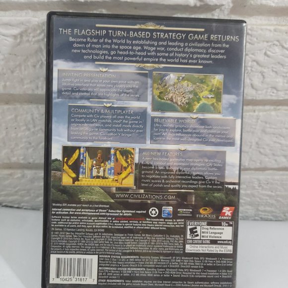 PC DVD Sid Meriers Civilization  -- ITEM #770 - Picture 2 of 4